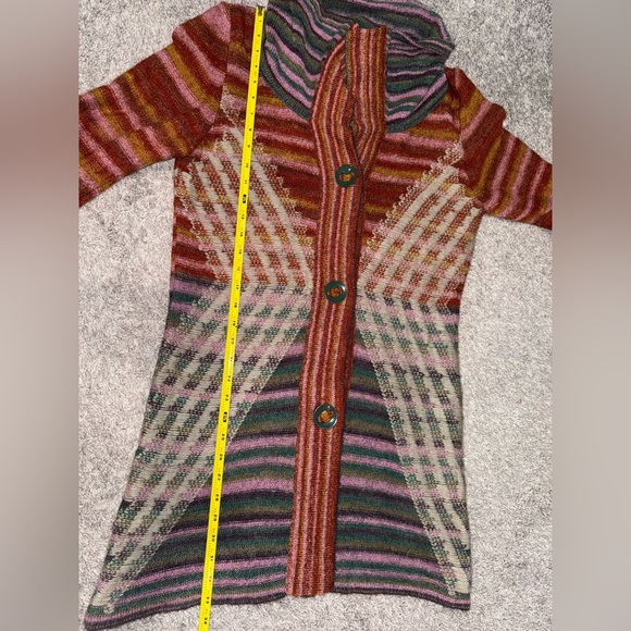 GJB New York Striped Mohair Blend Y2K Retro Boho Sweater- Medium- Made In Turkey - Picture 16 of 16